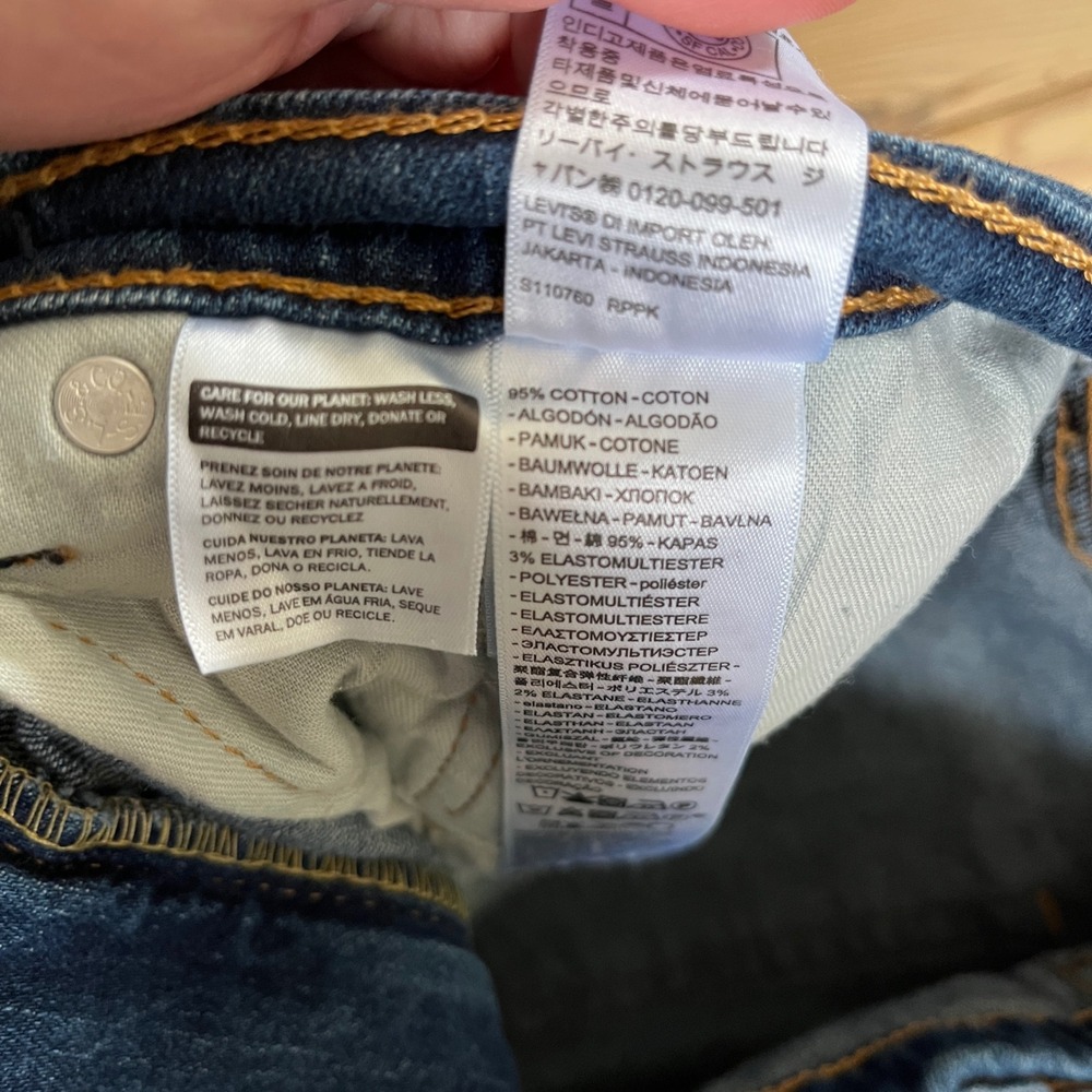 Levi Strauss 505 Regular Fit Straight Dark Wash Casual Denim Jeans Mens W36 L34 - Picture 8 of 8